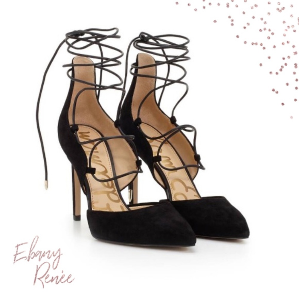Sam Edelman | Black Helaine Suede Lace Up Pump - 8